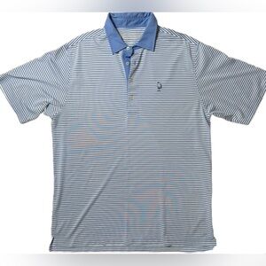 Donald Ross Sport Blue Striped Golf Polo Philadelphia Country Club – Men’s Large